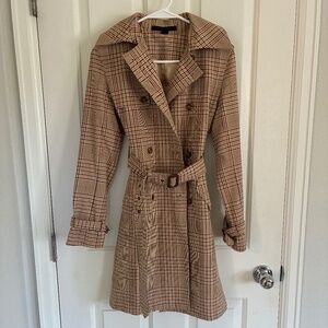 Express Design Studio Plaid Trench Coat